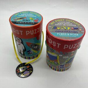 Set of 2 Floss & Rock My First Puzzles Space & Construction Shaped Puzzles NIB